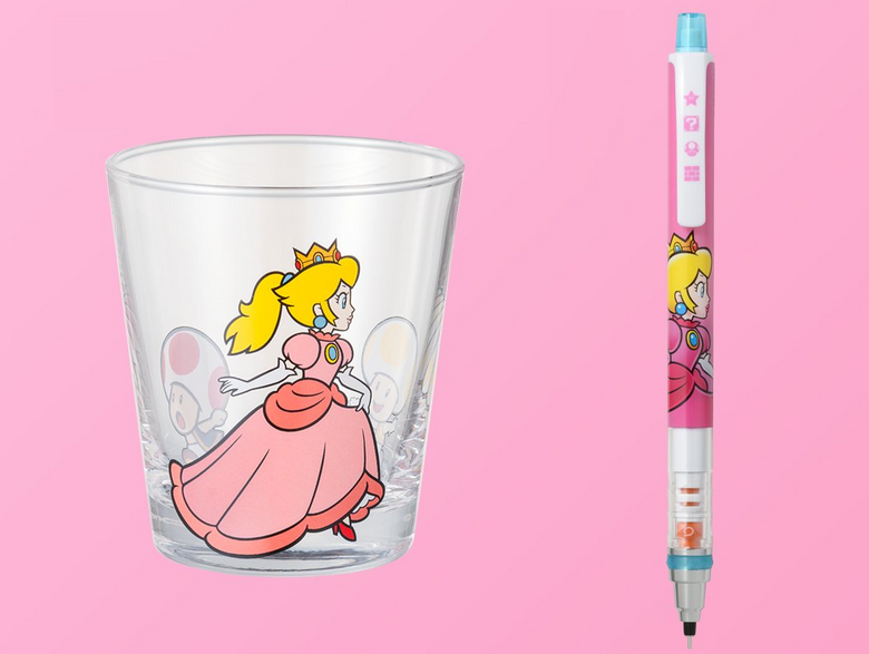 Princess Peach glass and mechanical pencil revealed