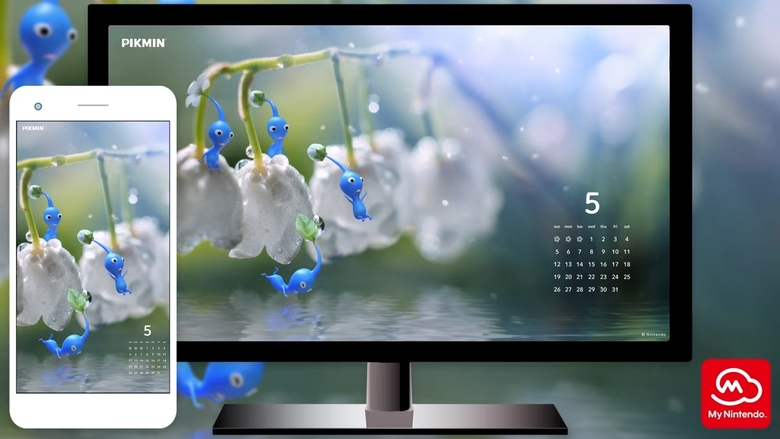 Free May 2024 Pikmin 4 calendar wallpaper available
