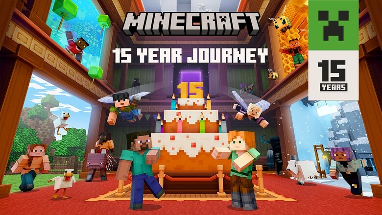 Free 15th anniversary map available in Minecraft