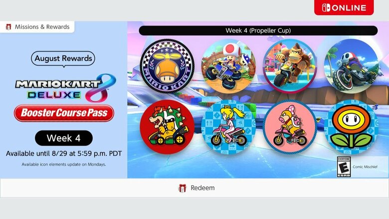 The fourth wave of Mario Kart 8 Deluxe Booster Course Pass icons are now available