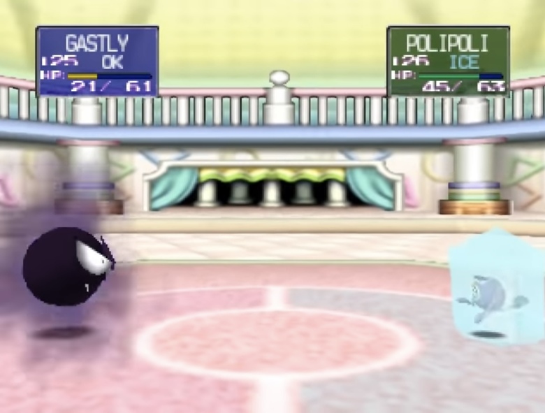 Gastly Vs a Frozen Polliwag