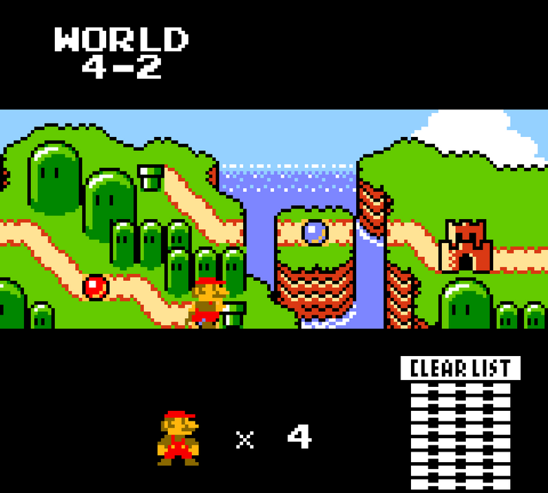 A spiffy map screen for each world is also provided.