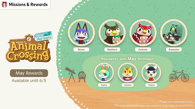 Animal Crossing 'May Birthdays' icons available for Switch Online members