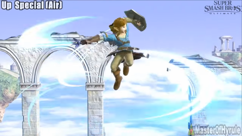 Up Special is the iconic spin attack, able to be performed on both the ground and in the air. While the spin attack has never been used to ascend in the Zelda series at the time of Smash 64’s development there really wasn’t a move or item that would’ve been a suitable recovery. Nowadays though, they could certainly do better but we’ll get to that in the improvements category.