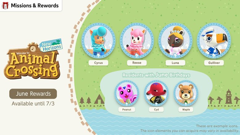 Animal Crossing 'June Birthdays' icons available for Switch Online members