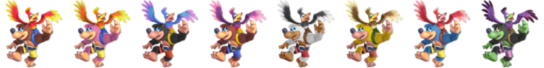 The pair’s costumes are incredibly colorful and have a decent number of references within them from Banjo-Tooie multiplayer colors to other characters like Gruntilda and Mumbo Jumbo this is a nice selection of alts for the duo.