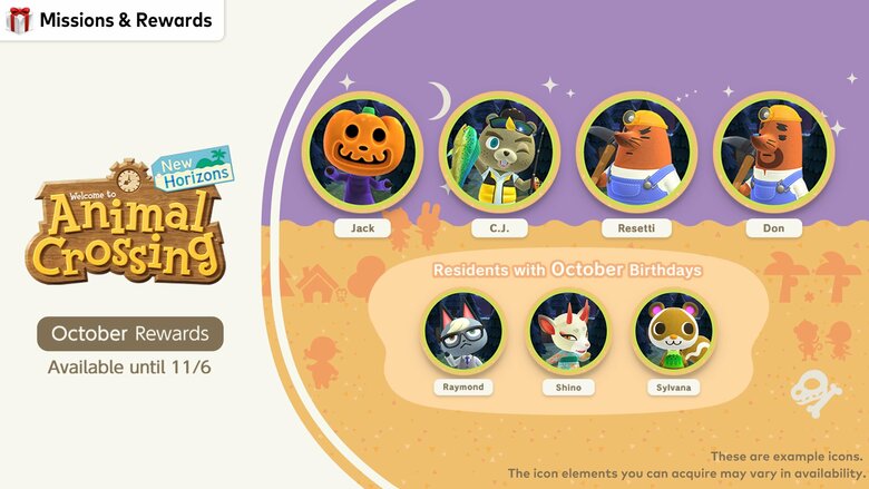 Animal Crossing 'Oct. Birthdays' icons now available for Switch Online members