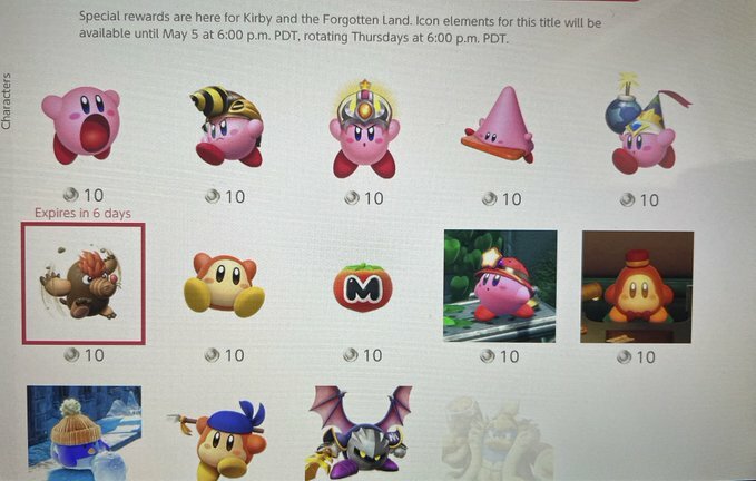 Next Wave of Nintendo Switch Online Kirby Icons Available