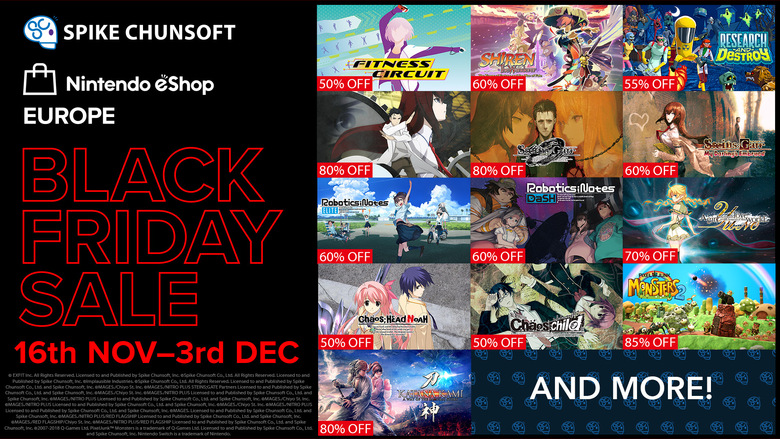 Spike Chunsoft details Switch eShop Black Friday Sale for Europe