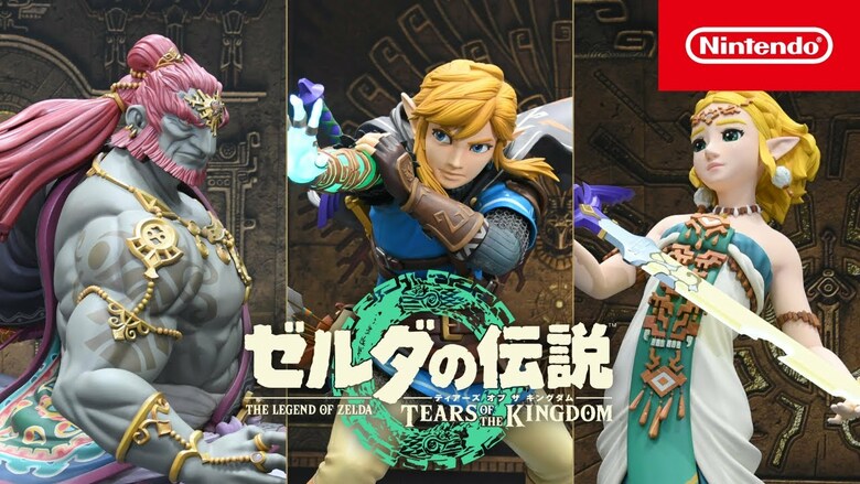 Nintendo shows of Zelda: TotK Link, Zelda and Ganondorf statues from The Legend of Zelda orchestral concert