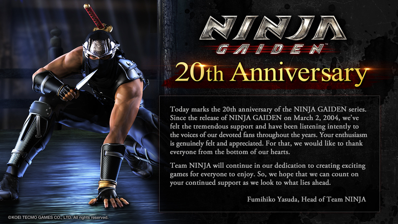Team Ninja celebrates 20th anniversary of Ninja Gaiden