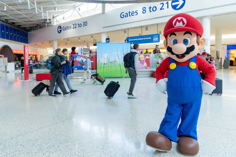 Mario Surprises Travelers in JetBlue Terminal 5 at John F. Kennedy Airport