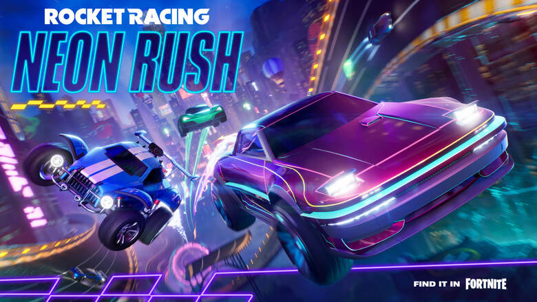 Light Up the Night in Fortnite Rocket Racing’s Neon Rush Update
