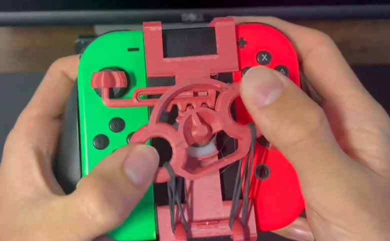 Switch fan 3D prints an incredibly unique Joy-Con accessory for racing games