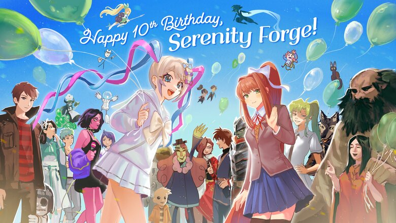 Serenity Forge celebrates 10th anniversary with a surprise Switch game release, merch, and sales