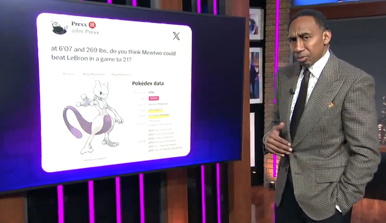 ESPN's Stephen A. Smith ponders whether Mewtwo could beat Lebron James