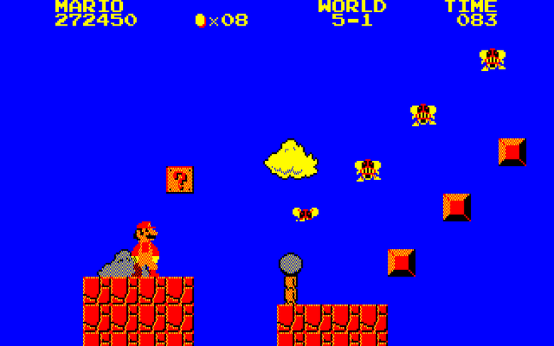 Of particular interest, you can't actually stomp on the Mario Bros. Arcade enemies! They must be dealt with using fireballs or from below via blocks. 