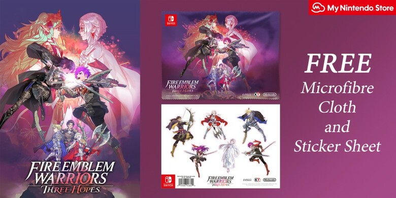 My Nintendo Store UK pre-orders of Fire Emblem Warriors: Three Hopes come with a free microfiber cloth and sticker sheet