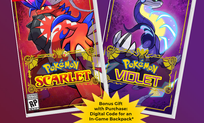 Pre-order Pokémon Scarlet/Violet via the Pokémon Center website for an in-game backpack